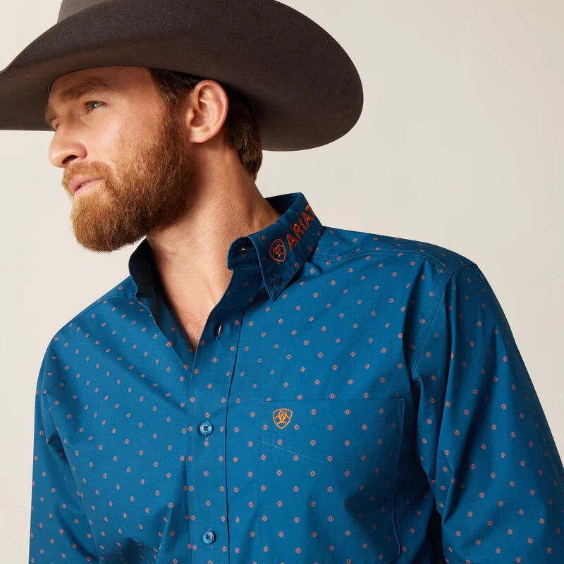 Ariat Team Clarence Fitted Long Sleeve Shirt – True Blue