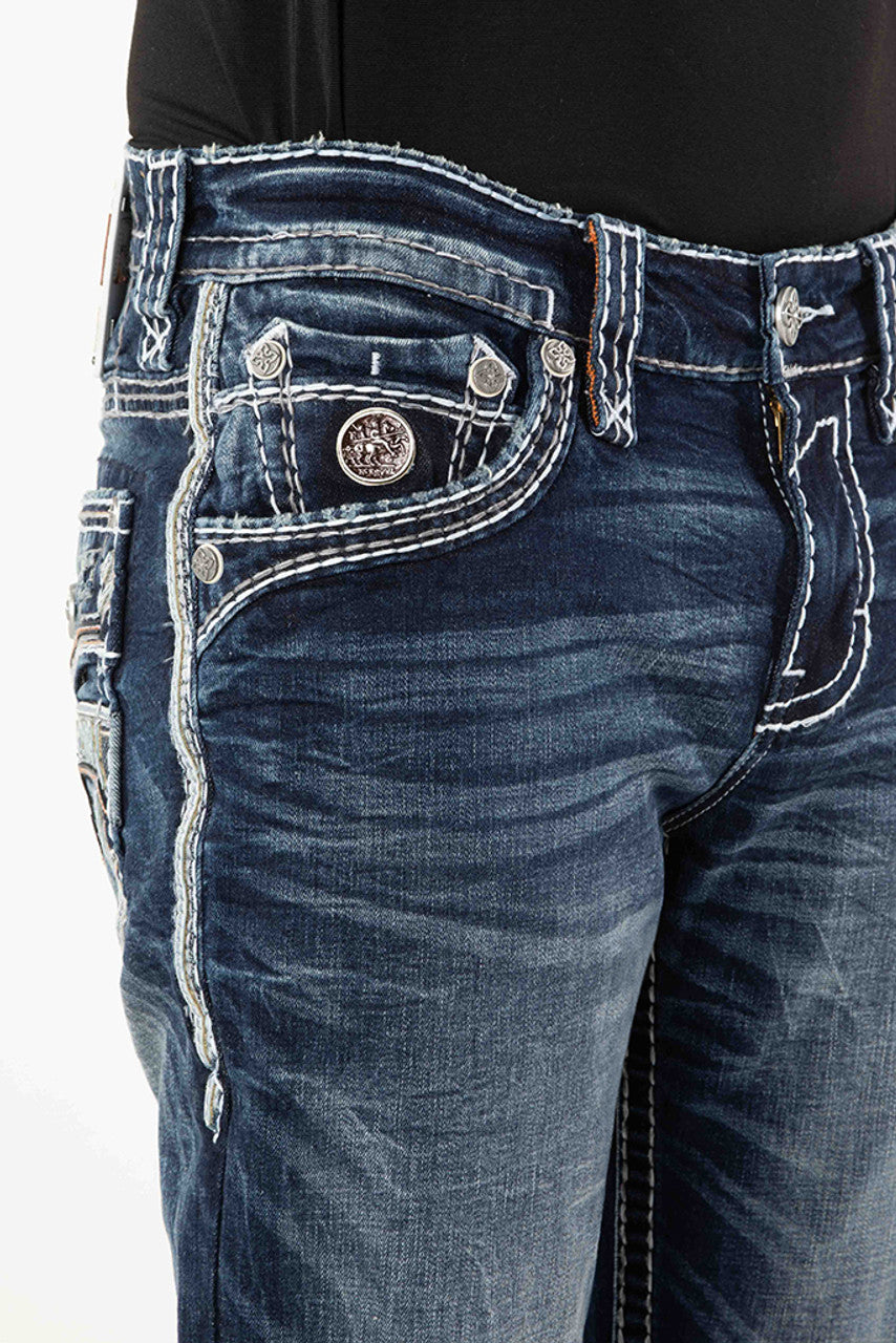 Rock Revival Aditya J204R straight jeans in dark wash, alternate view 4