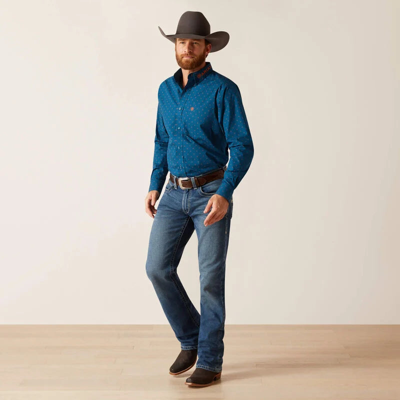 Ariat Team Clarence Fitted Long Sleeve Shirt – True Blue
