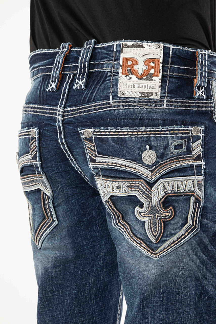 Rock Revival Aditya J204R straight jeans in dark wash, alternate view 5