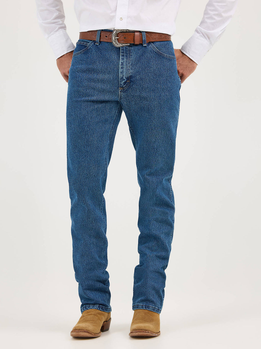 Wrangler Advanced Comfort Wicking Cowboy Cut Regular Fit Jeans in Vintage Stone