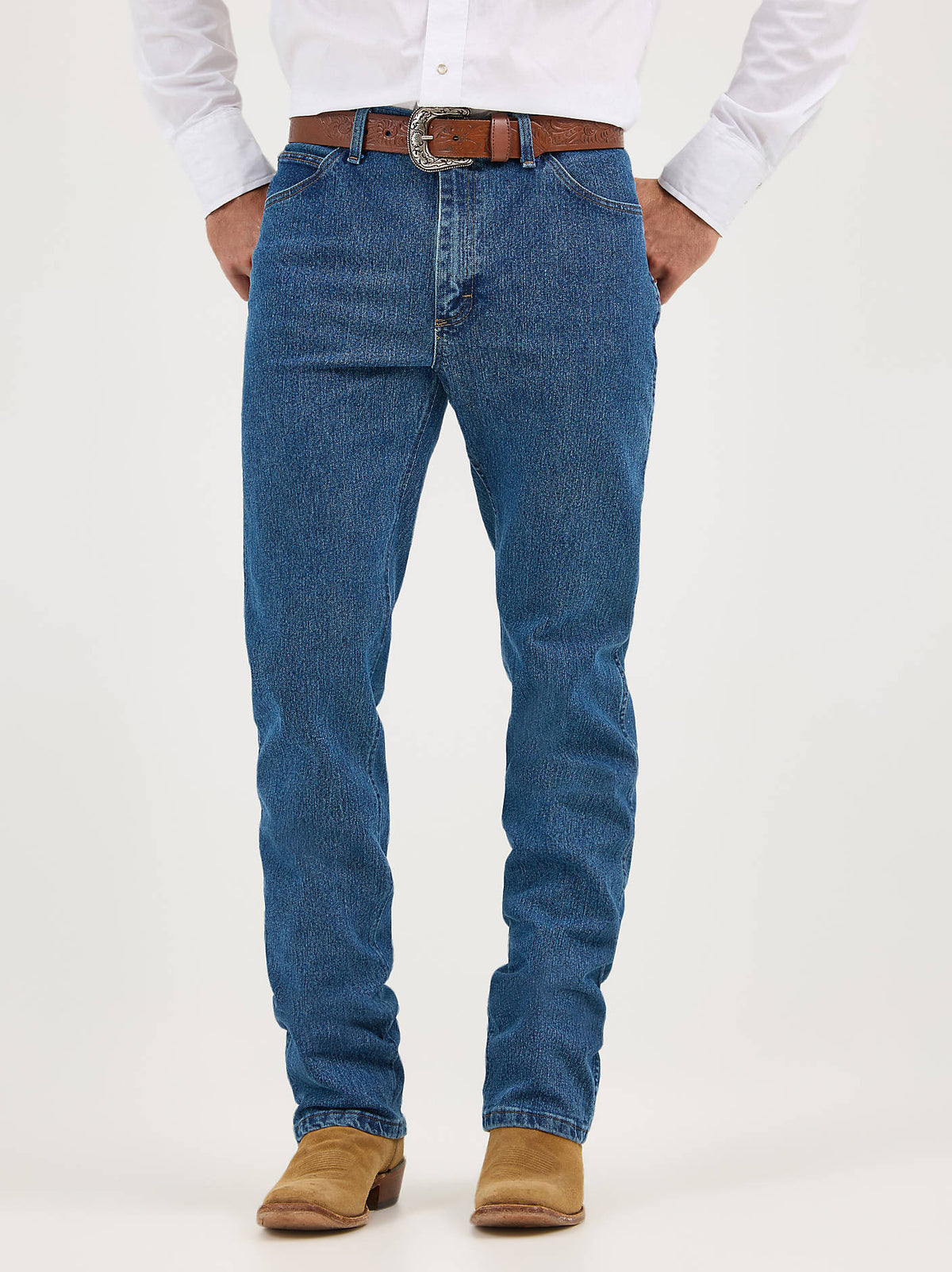 Wrangler Advanced Comfort Wicking Cowboy Cut Regular Fit Jeans in Vintage Stone