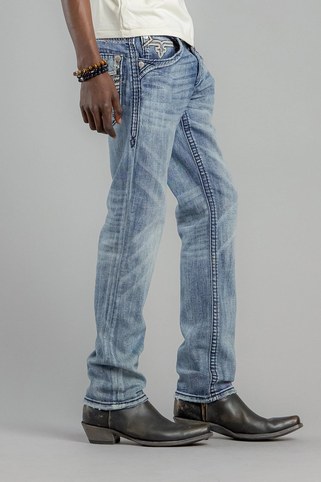 Rock Revival Richie Straight Jeans – Light Blue