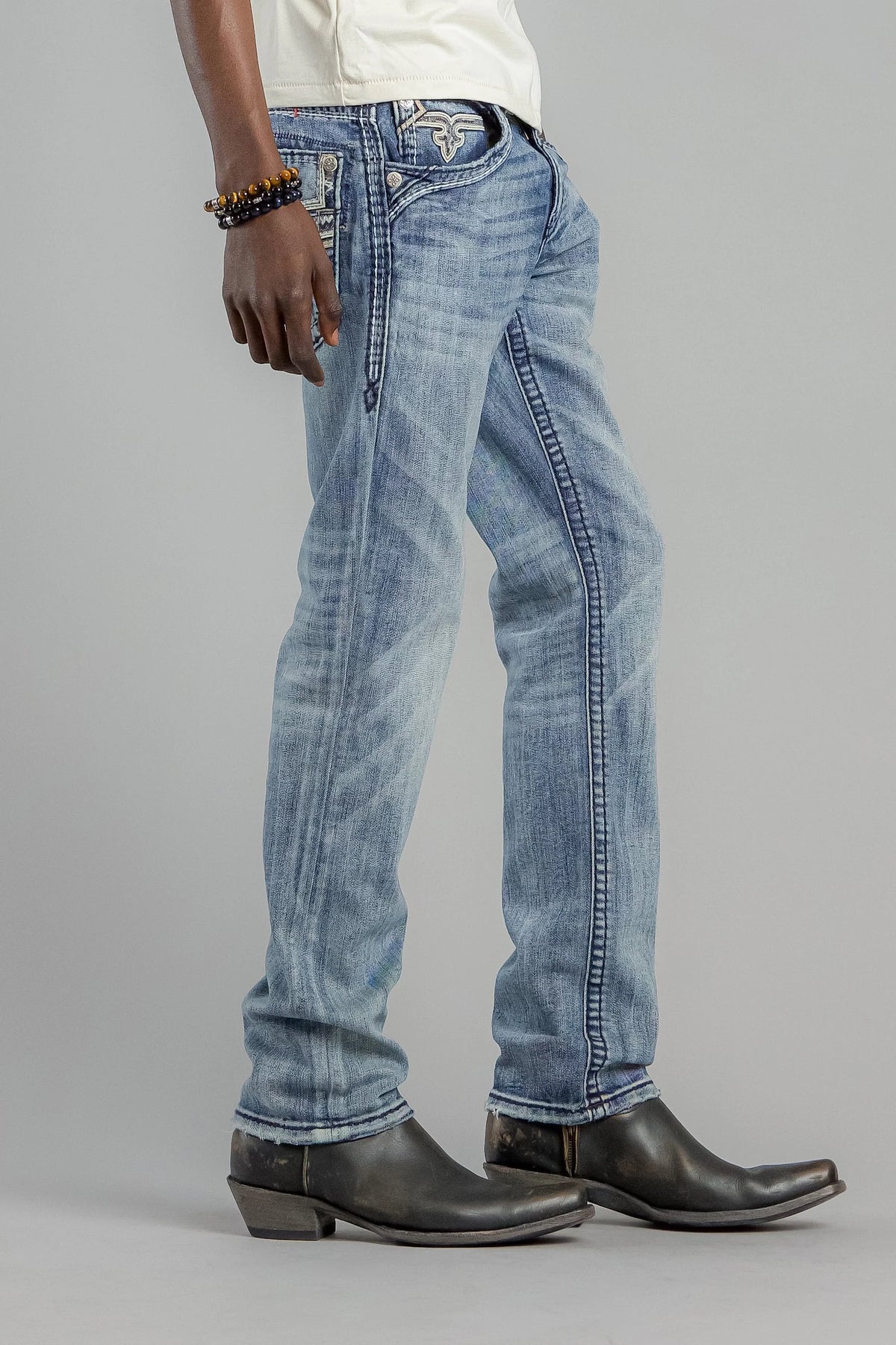 Rock Revival Richie Straight Jeans – Light Blue