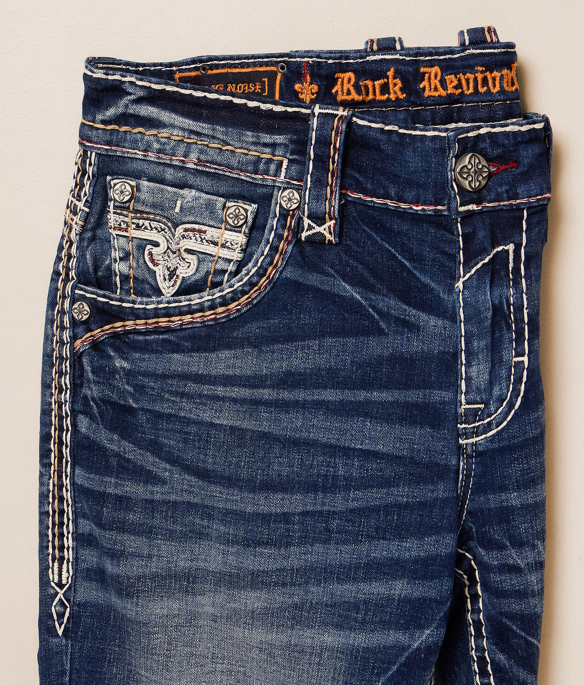 Rock Revival Jett Bootcut Jeans – Blue, detail