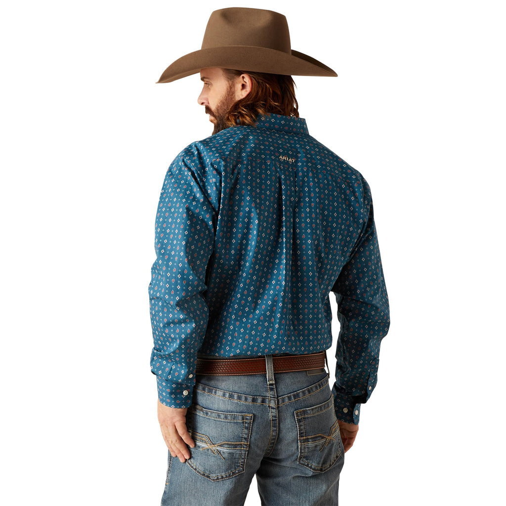 Ariat Wrinkle Free Garrick Classic Fit Shirt in Indochine Blue