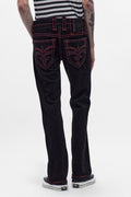 Rock Revival Arther Bootcut Jeans – Black with Red Stitching