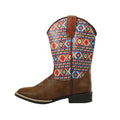 Twister Daniella Kids Western Boot in Brown/Light Blue