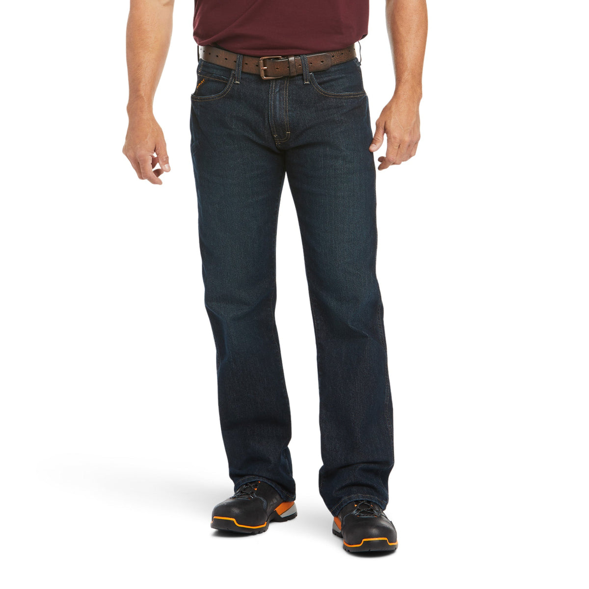 Ariat Rebar M5 Straight DuraStretch Edge Stackable Straight Leg Jeans – Blackstone, front