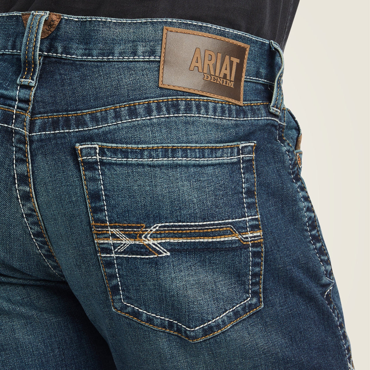 Ariat M7 Slim Bracken Straight Jeans – Glenrio, back pocket detail