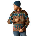 Ariat Caldwell Full Zip Sweater – Oxford Tan Southwest Print, front