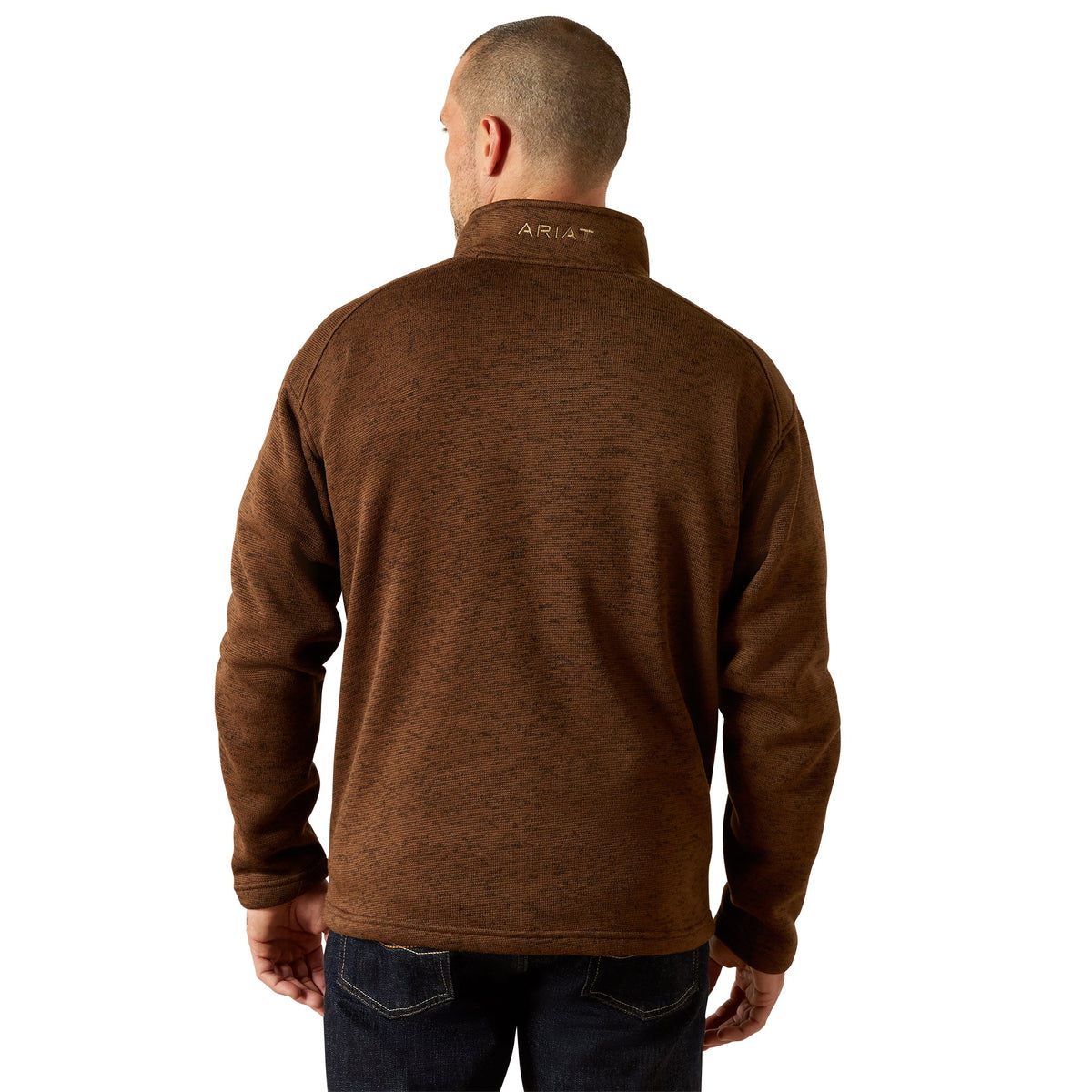 Ariat Caldwell Logo 1/4 Zip Sweater – Carafe, back