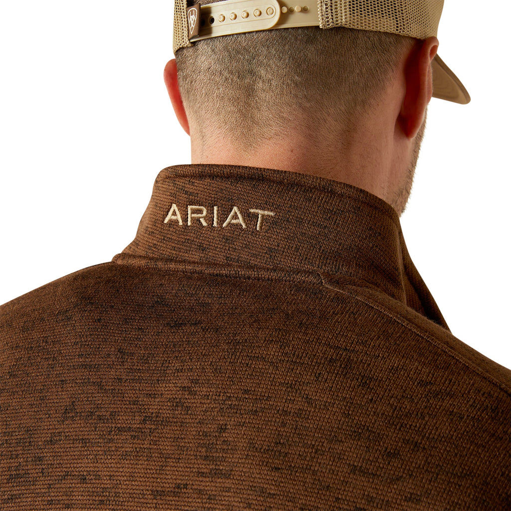 Ariat Caldwell Logo 1/4 Zip Sweater – Carafe, detail