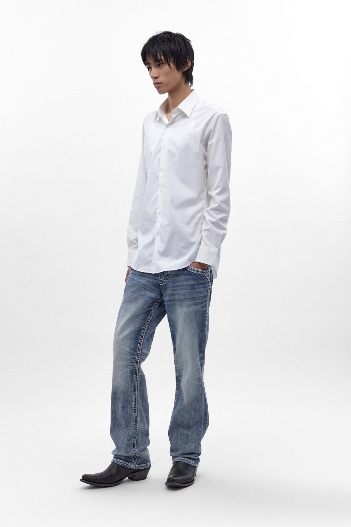 Rock Revival Flynn Bootcut Jeans in Light Blue