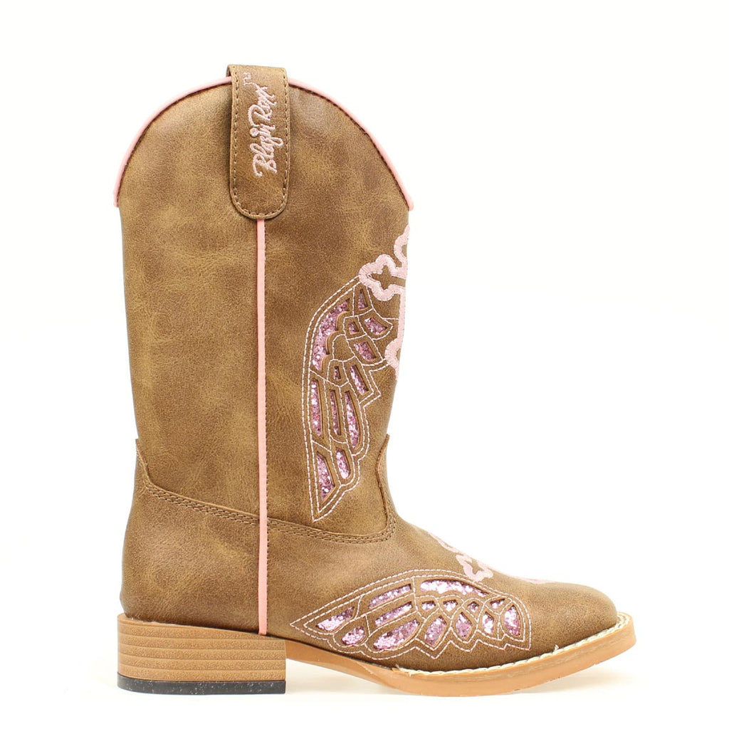 Twister Gracie Kids Western Boot in Brown/Pink