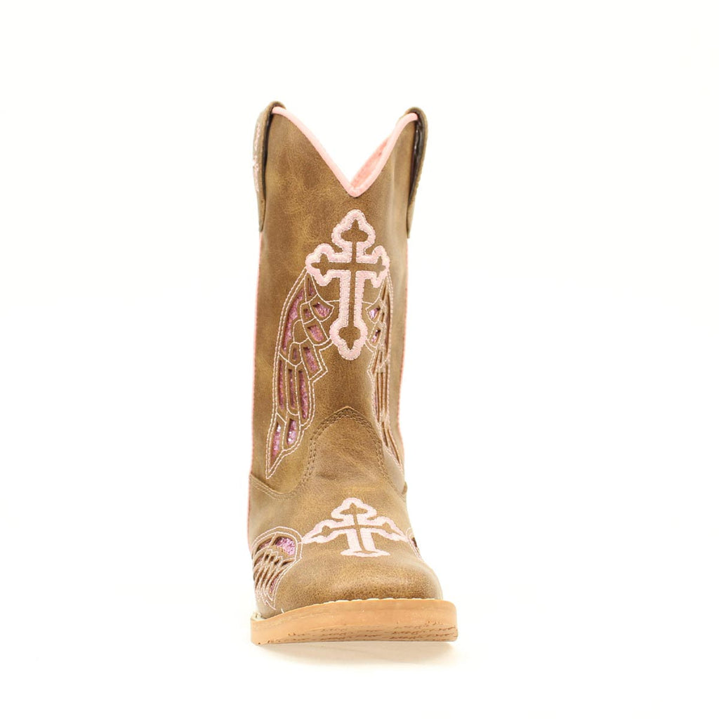 Twister Gracie Kids Western Boot in Brown/Pink