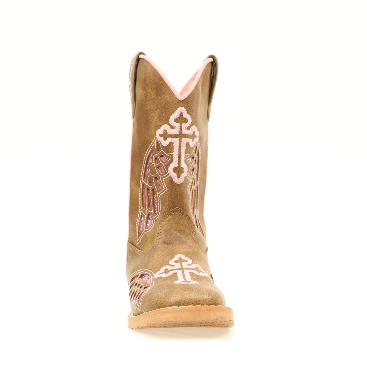 Twister Gracie Kids Western Boot in Brown/Pink
