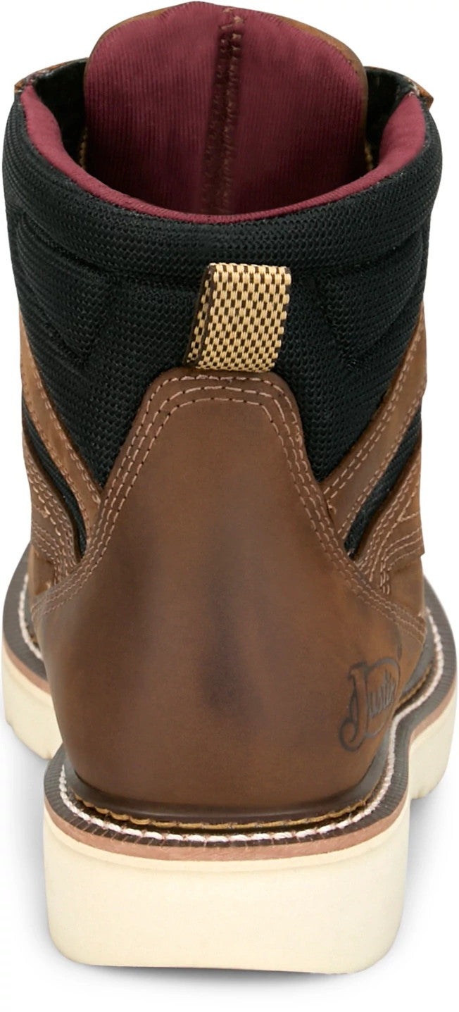 Justin Bristol Brown Cowhide work boot - back