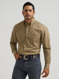 Wrangler Classic Relaxed Fit Button Down Shirt in Brown
