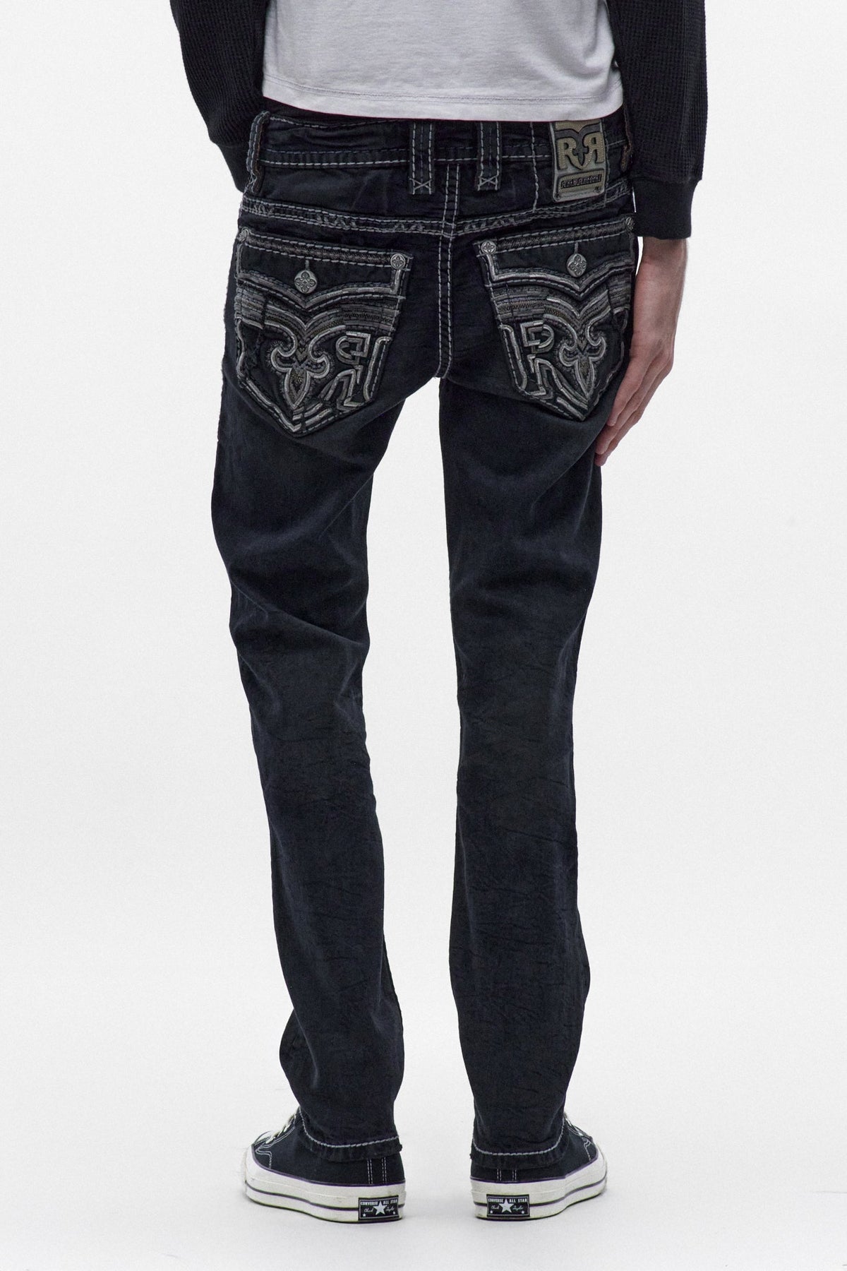 Rock Revival Joe Alt Straight Jeans – Overdyed Charcoal