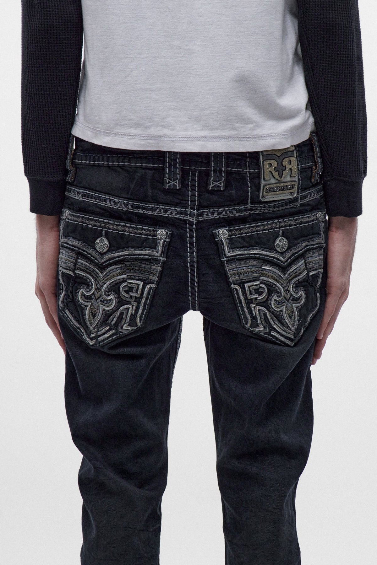 Rock Revival Joe Alt Straight Jeans – Overdyed Charcoal