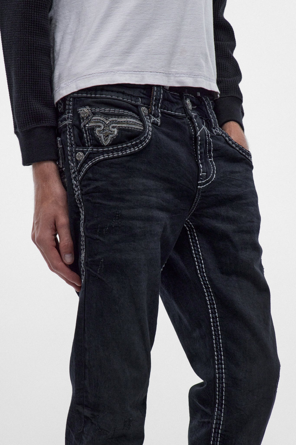 Rock Revival Joe Alt Straight Jeans – Overdyed Charcoal