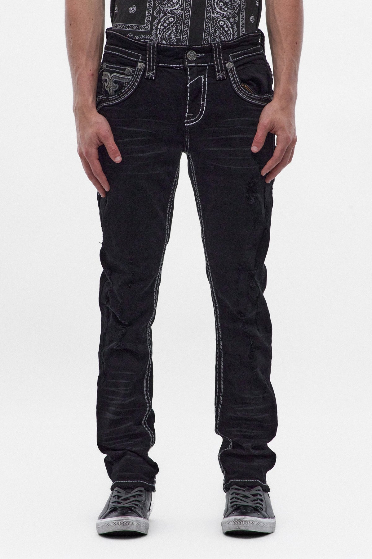 Rock Revival Kelley Alt Straight Jeans – Black Overdye