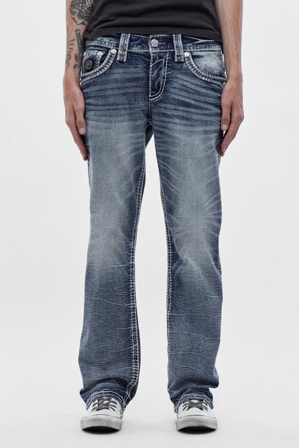 Rock Revival Matteo Bootcut Jeans – Medium Blue