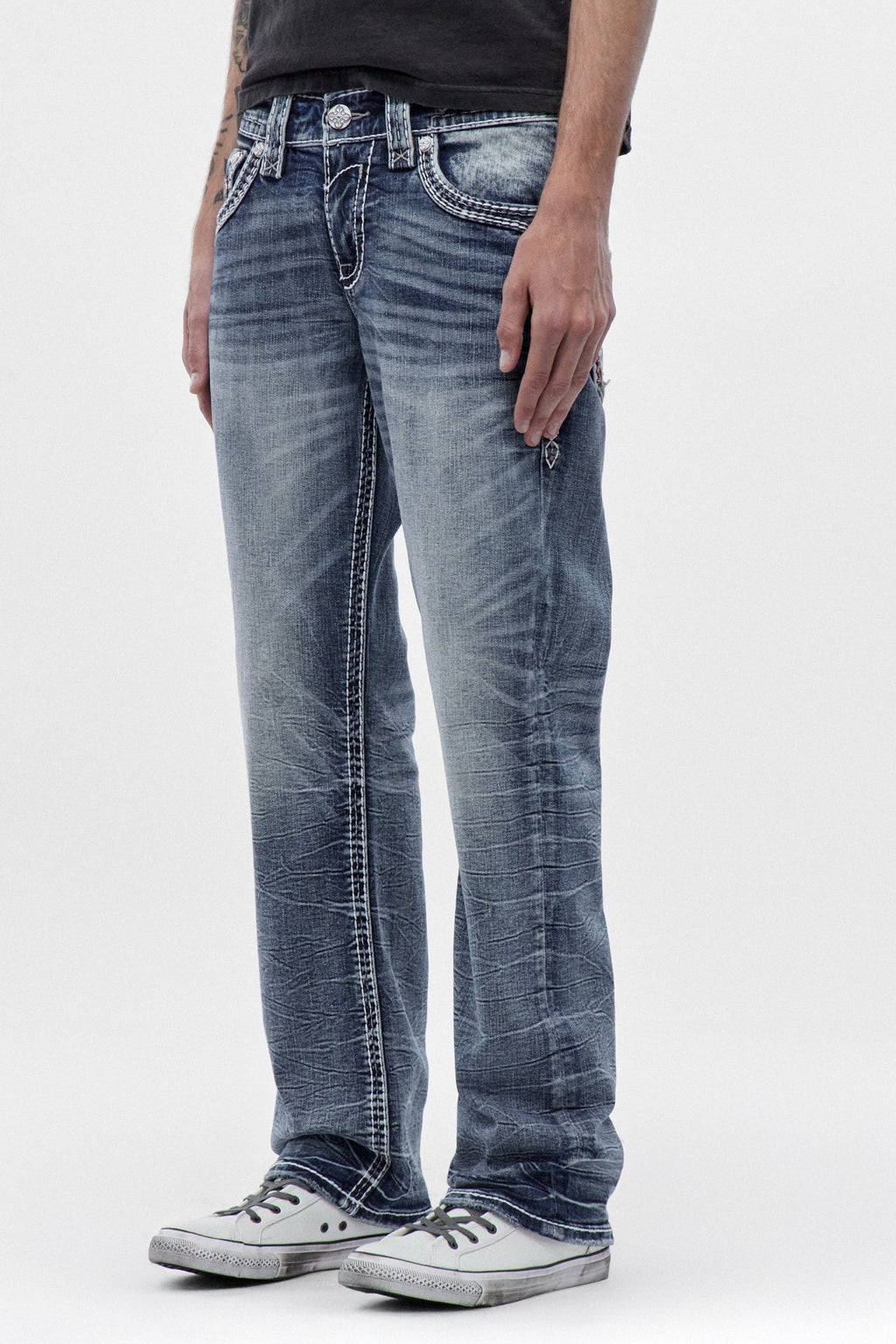 Rock Revival Matteo Bootcut Jeans – Medium Blue