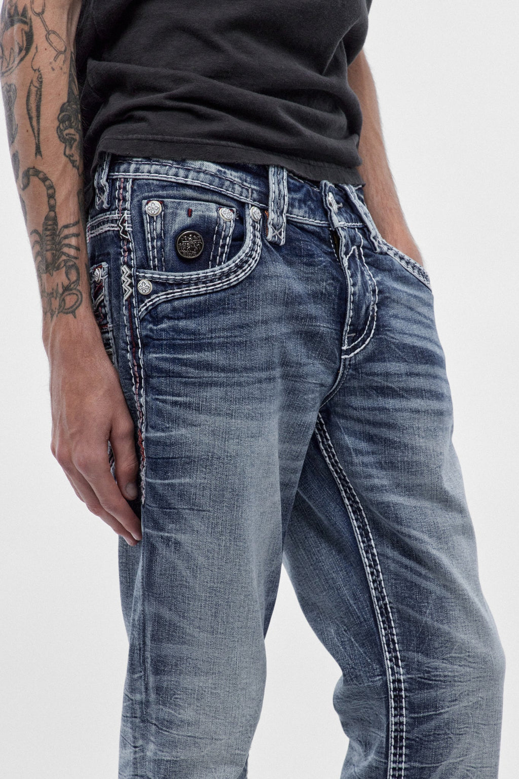 Rock Revival Matteo Bootcut Jeans – Medium Blue