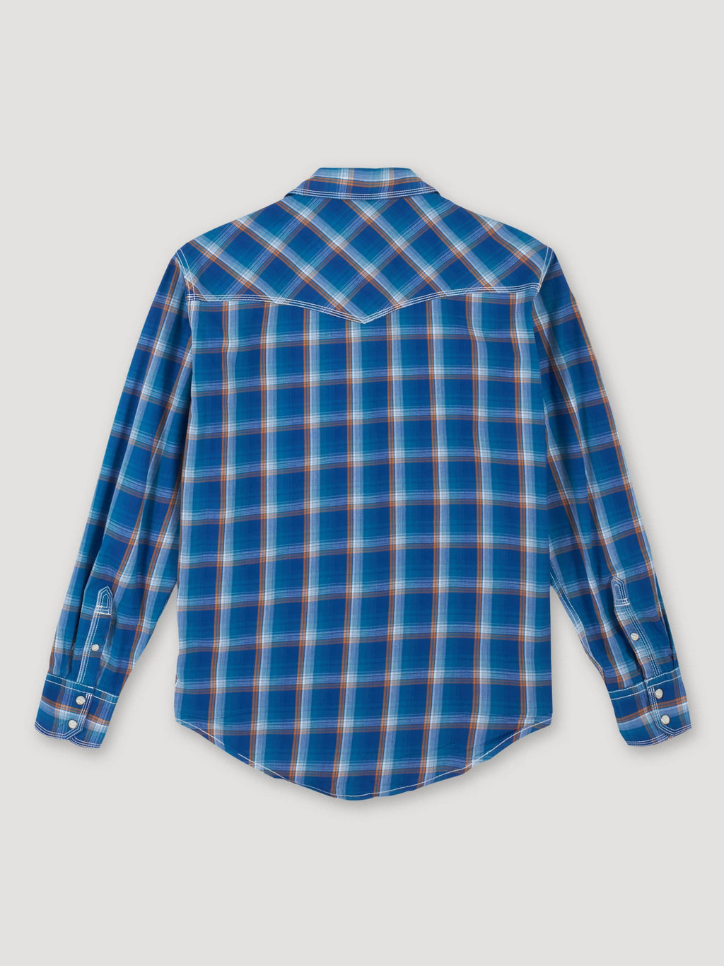 Wrangler 20X Competition Advanced Comfort Snap Western Shirt in Blue Plaid