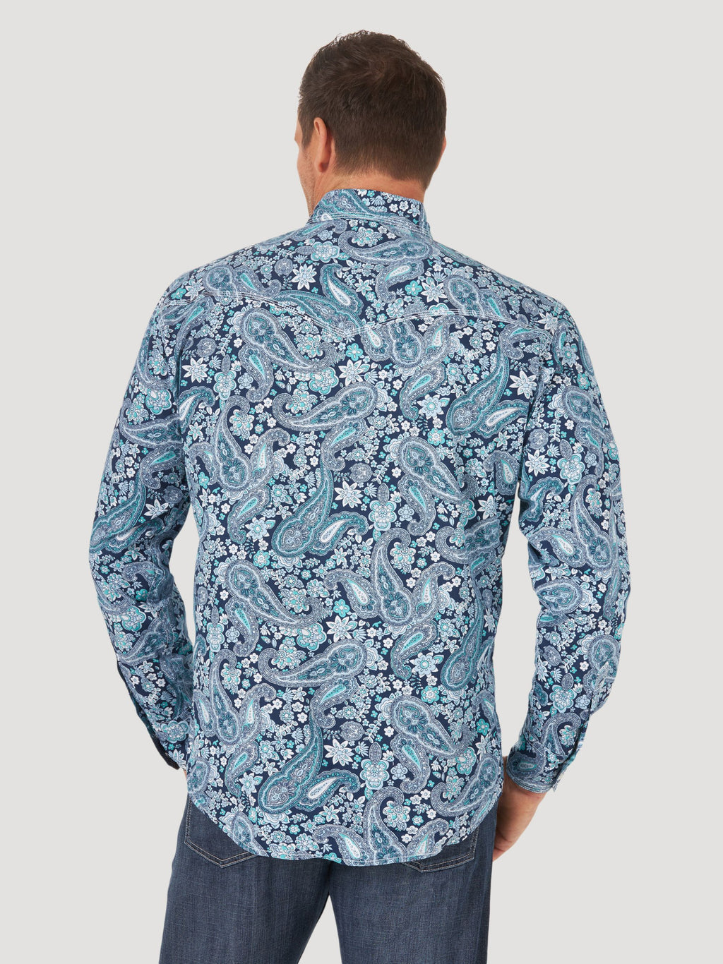 Wrangler 20X Competition Advanced Comfort Snap Western Shirt in Paisley