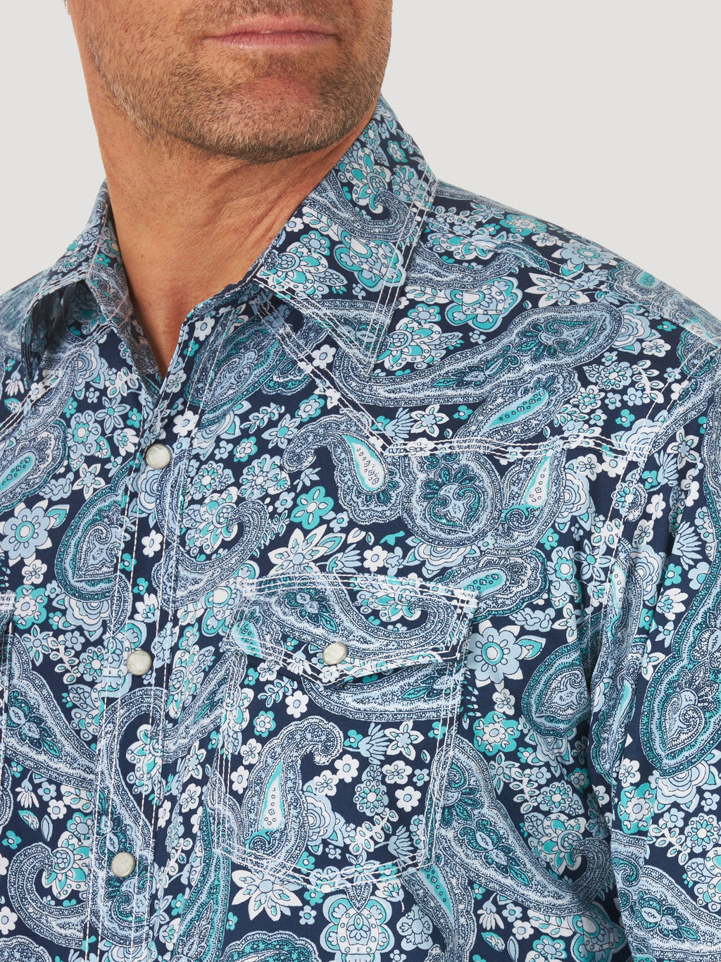 Wrangler 20X Competition Advanced Comfort Snap Western Shirt in Paisley