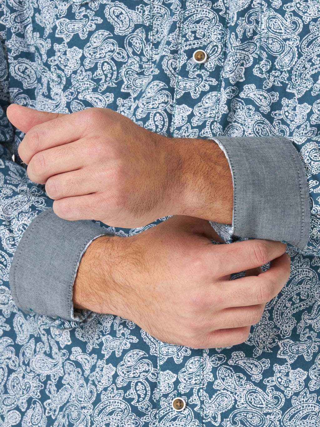 Wrangler Retro Button Down Print Shirt in Blue