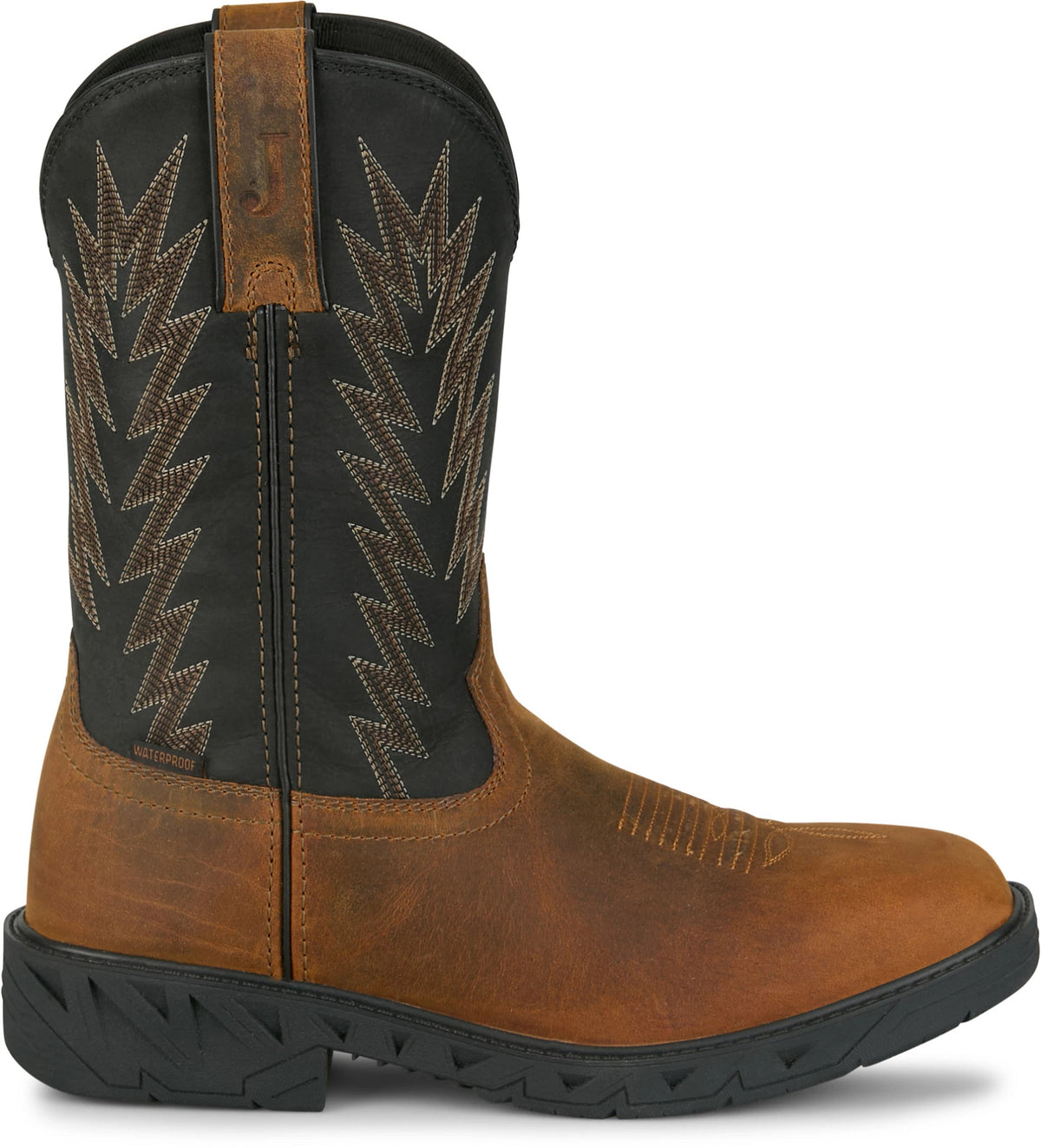 Justin Taskmaker Brown Water Buffalo work boot - side