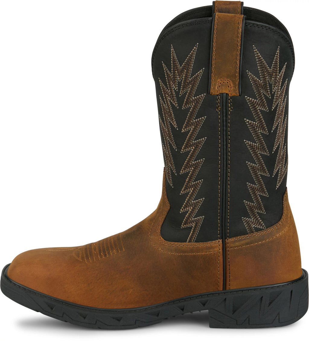 Justin Taskmaker Brown Water Buffalo work boot - reverse side