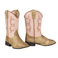 Twister Posy Kids Western Boot in Light Pink/Tan
