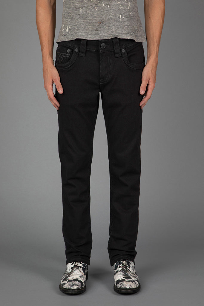 Rock Revival Arther Alt Straight Jeans – Black, front view