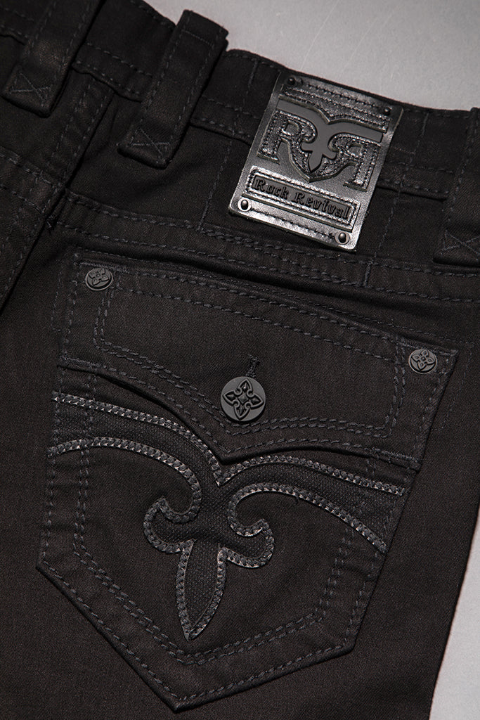 Rock Revival Arther Alt Straight Jeans – Black, pocket view