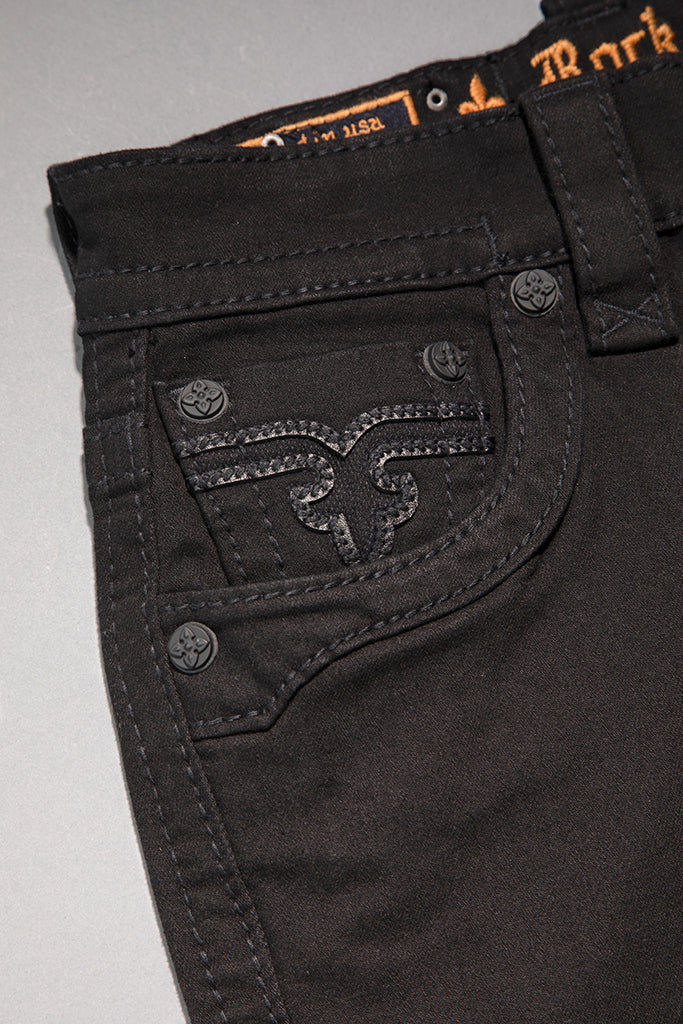 Rock Revival Arther Alt Straight Jeans – Black, front pocket view