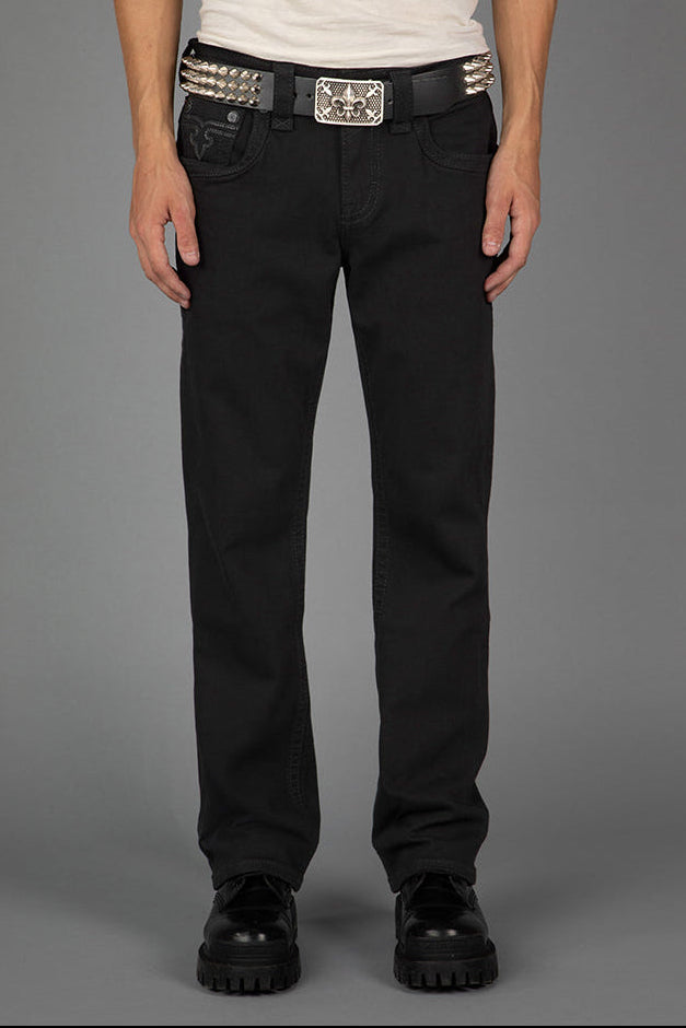 Rock Revival Arther Bootcut Jeans – Black/Black, front view