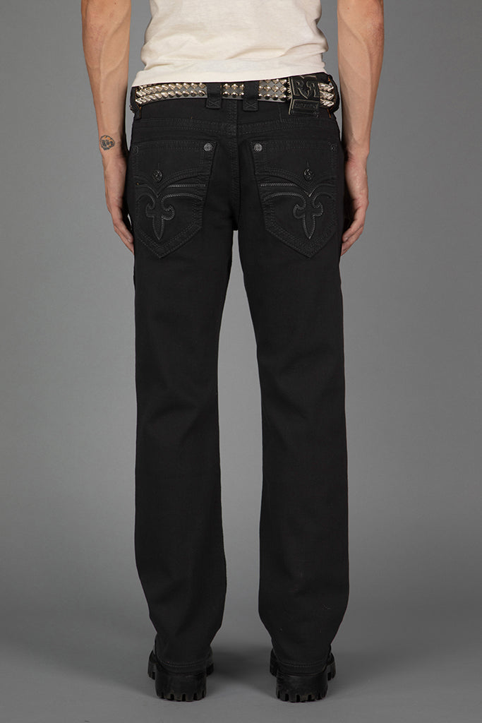 Rock Revival Arther Bootcut Jeans – Black/Black, back view
