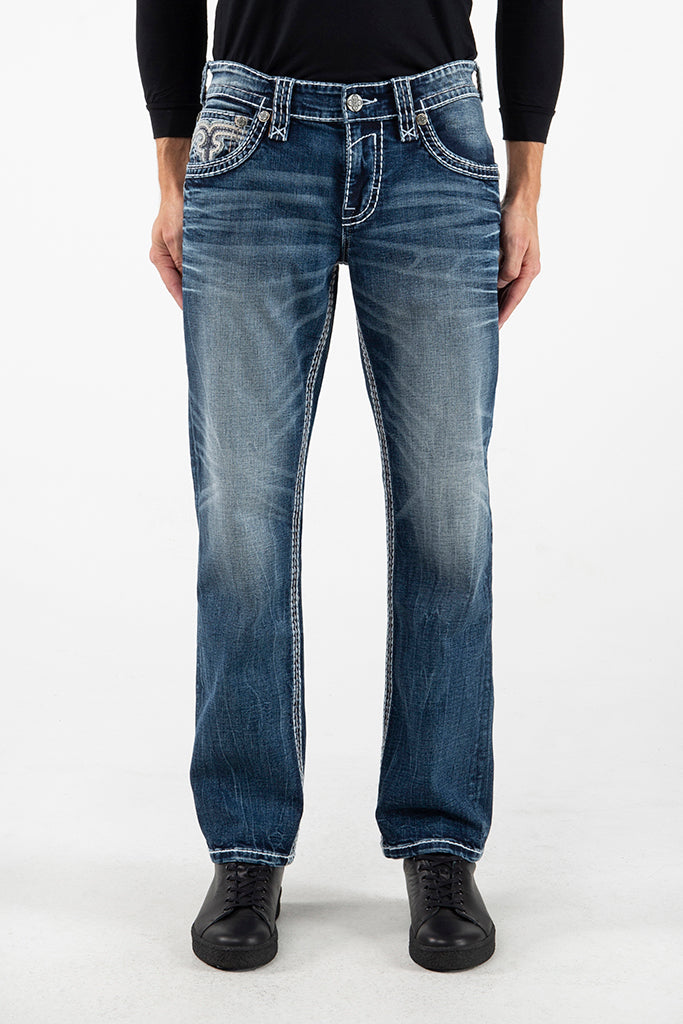 Rock Revival Tabby Straight Jeans – Dark Indigo, front view