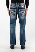 Rock Revival Tabby Straight Jeans – Dark Indigo, back view