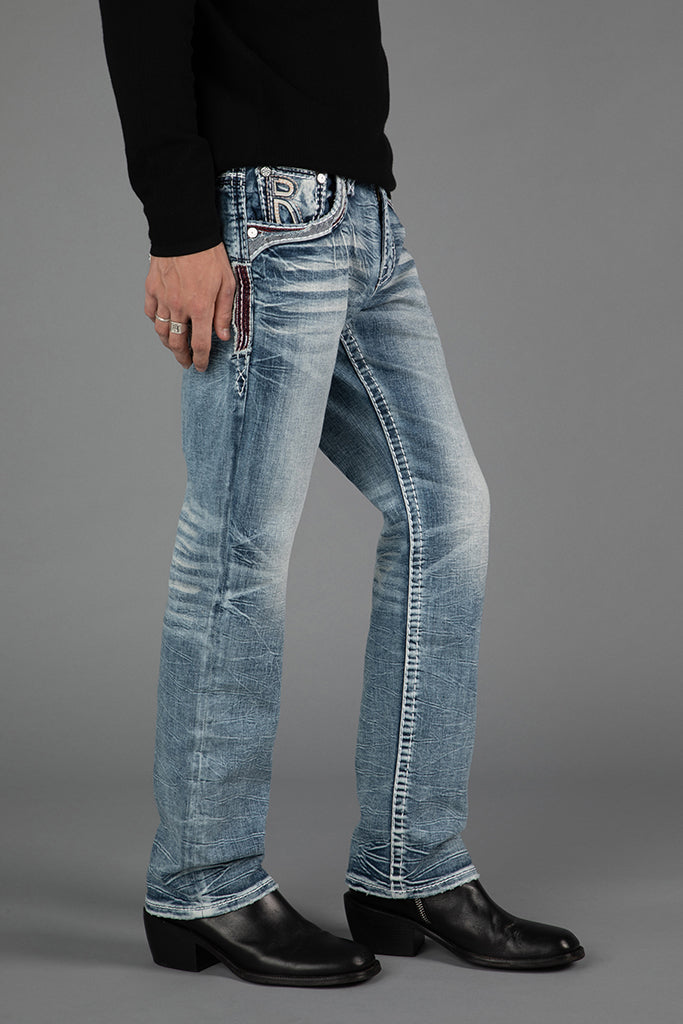 Rock Revival Skye Straight Jeans in Light Blue – side view