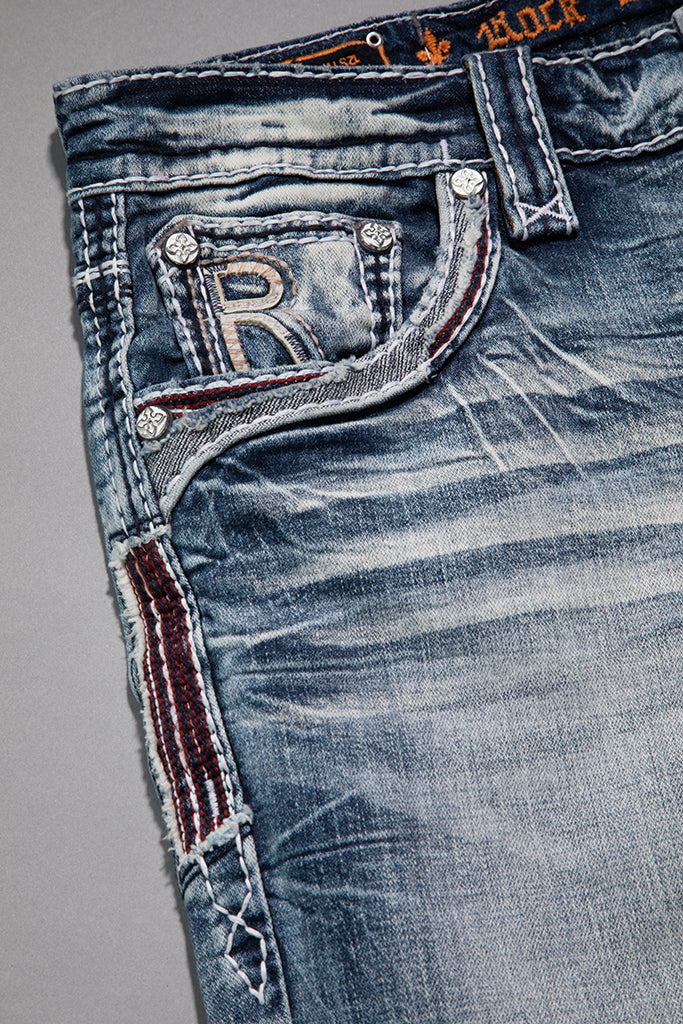Rock Revival Skye Straight Jeans in Light Blue – front pocket detail