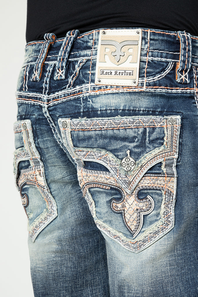 Rock Revival Zaid Bootcut Jeans – Dark Blue, pocket view