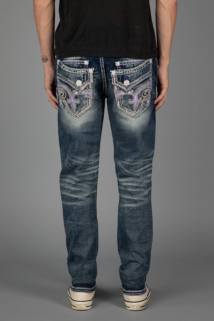Rock Revival Meyrick Alt Straight Jeans – Dark Wash, back view