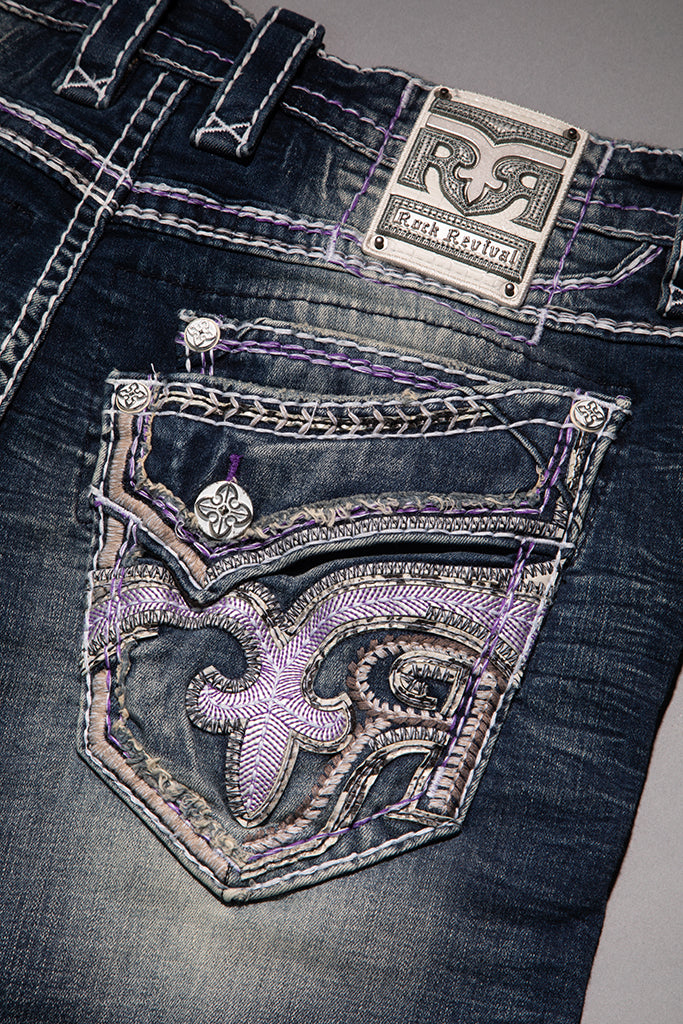 Rock Revival Meyrick Alt Straight Jeans – Dark Wash, pocket view