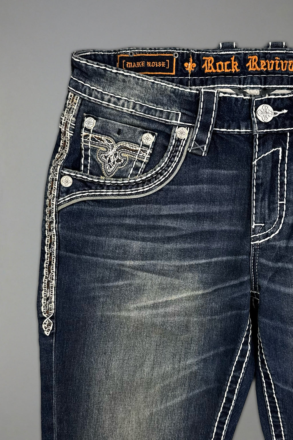 Rock Revival Mckay Straight Jeans – Dark Blue, coin pocket